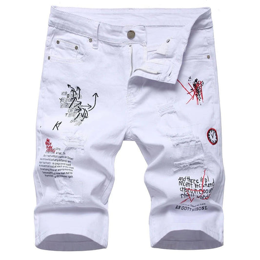 Pantaloncini di jeans con lettere da uomo ATREND