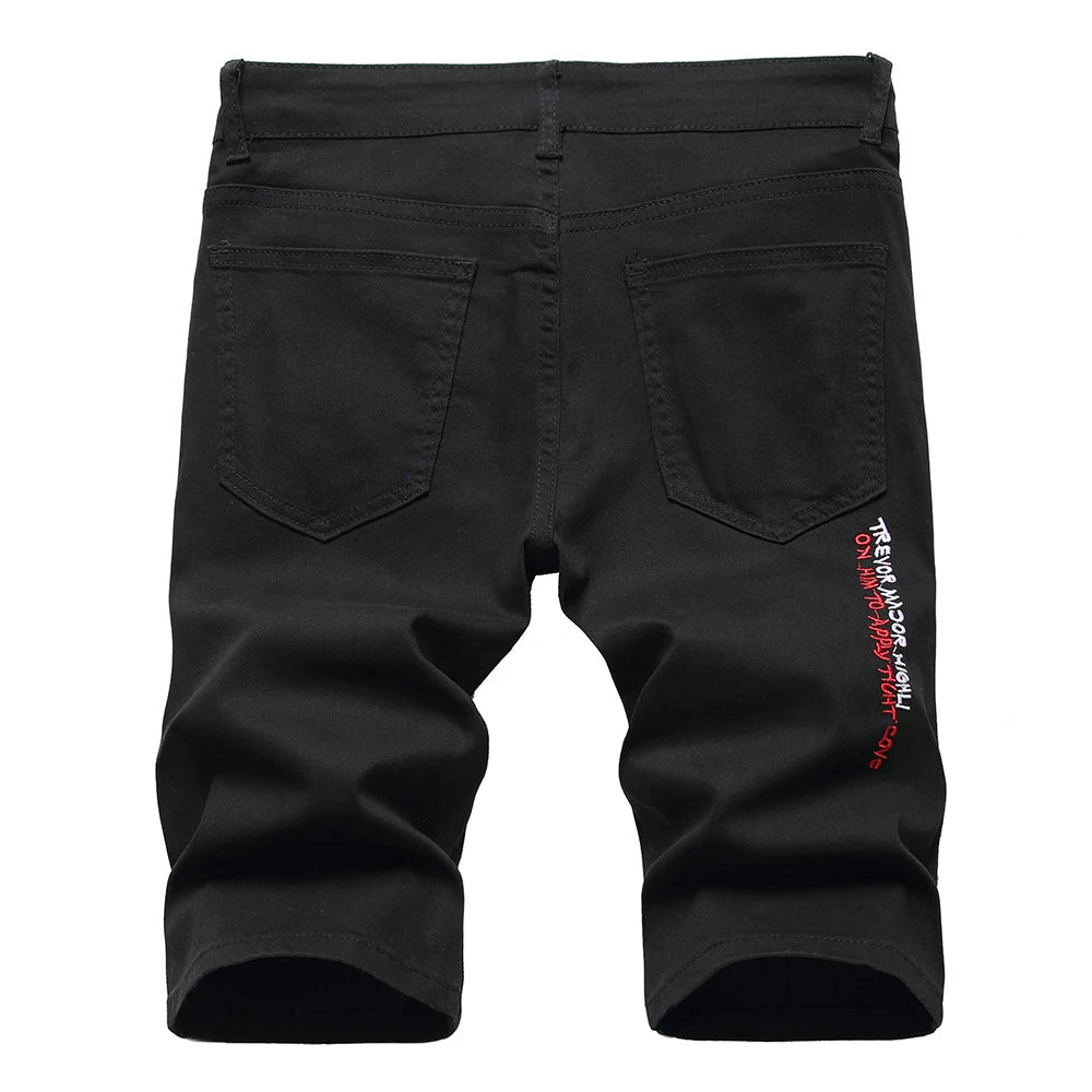 Pantaloncini di jeans con lettere da uomo ATREND