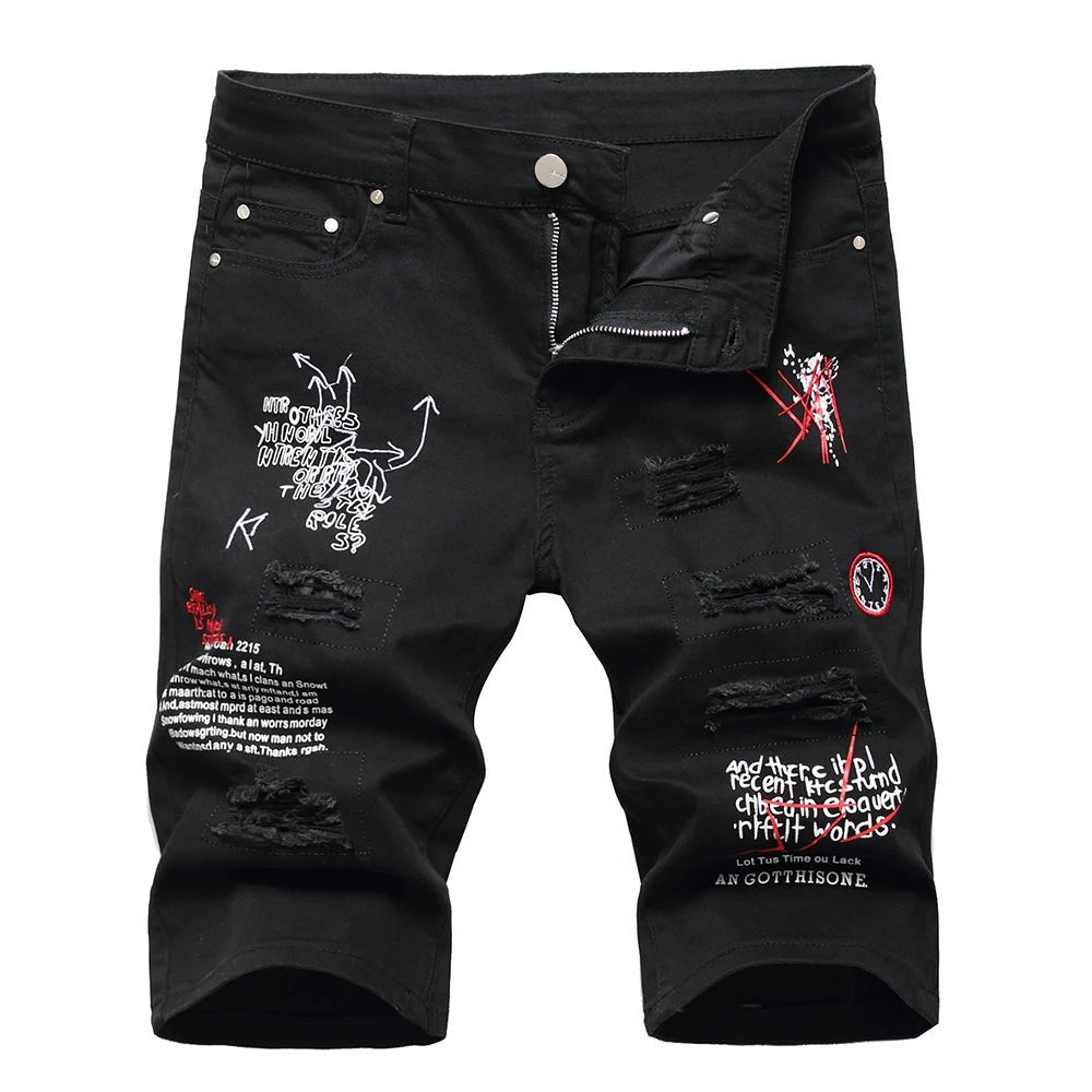Pantaloncini di jeans con lettere da uomo ATREND