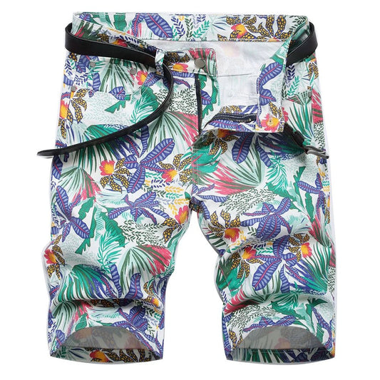 Pantaloncini di jeans con stampa floreale da uomo - Pantaloncini in jeans ATREND