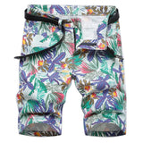 Pantaloncini di jeans con stampa floreale da uomo - Pantaloncini in jeans ATREND