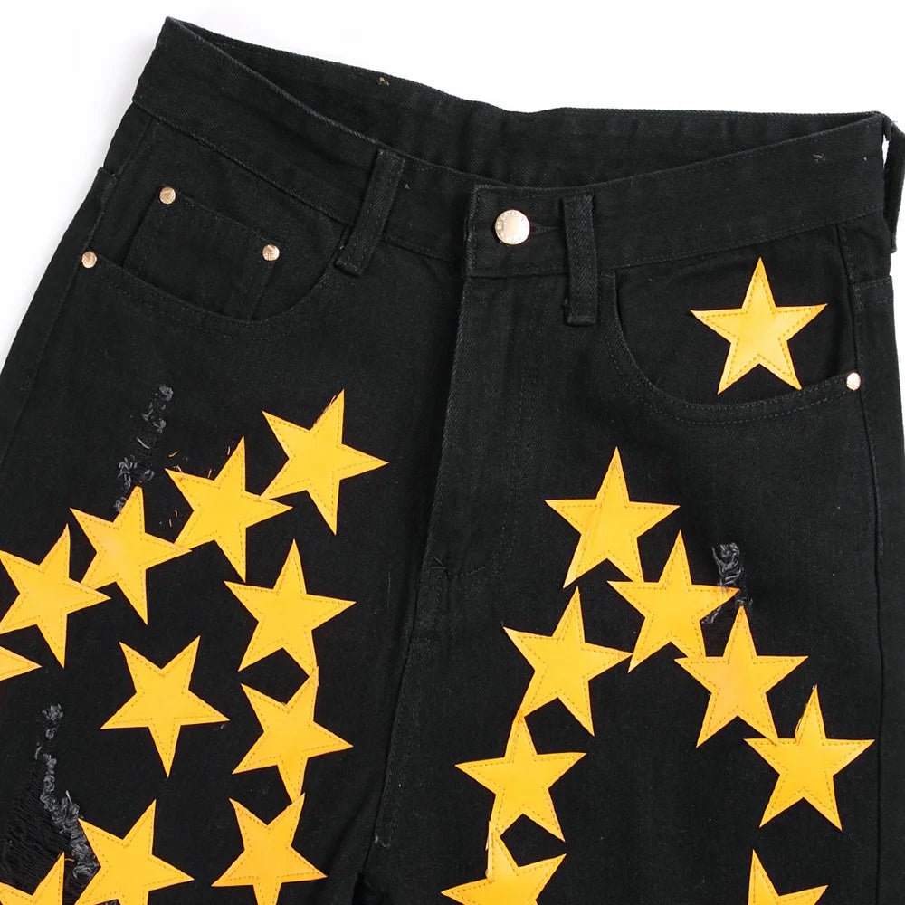 Pantaloncini di jeans con stelle da donna - Pantaloncini in jeans ATREND