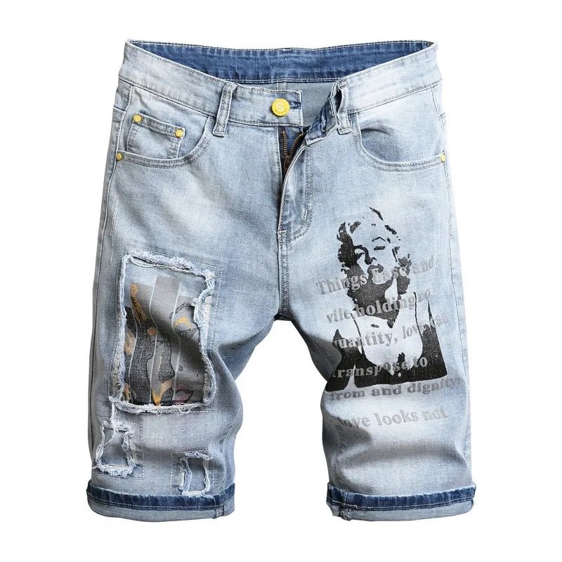 Pantaloncini di jeans grafici da uomo ATREND