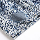 Pantaloncini di jeans patchwork da uomo - Pantaloncini in jeans ATREND