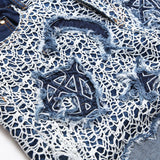 Pantaloncini di jeans patchwork da uomo - Pantaloncini in jeans ATREND