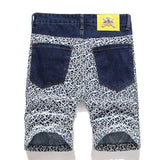 Pantaloncini di jeans patchwork da uomo - Pantaloncini in jeans ATREND
