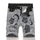 Pantaloncini di jeans patchwork da uomo - Pantaloncini in jeans ATREND