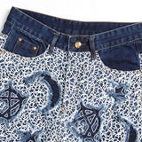 Pantaloncini di jeans patchwork da uomo - Pantaloncini in jeans ATREND