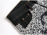 Pantaloncini di jeans patchwork da uomo - Pantaloncini in jeans ATREND