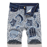 Pantaloncini di jeans patchwork da uomo - Pantaloncini in jeans ATREND