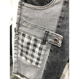 Pantaloncini di jeans patchwork multi tasche da uomo ATREND