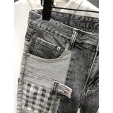 Pantaloncini di jeans patchwork multi tasche da uomo ATREND