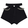 Pantaloncini di jeans scavati con catena da donna ATREND