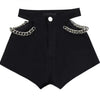 Pantaloncini di jeans scavati con catena da donna ATREND