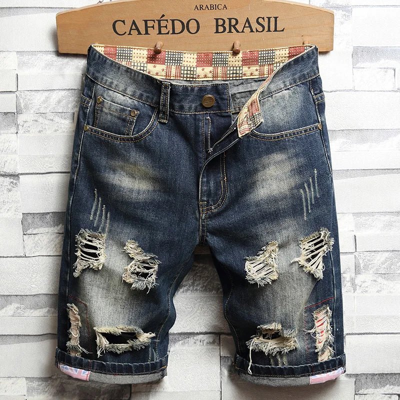 Pantaloncini di jeans strappati da uomo ATREND