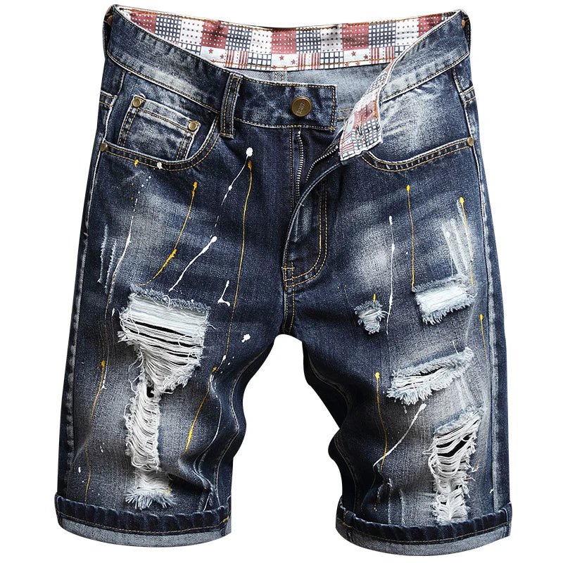 Pantaloncini di jeans strappati da uomo ATREND