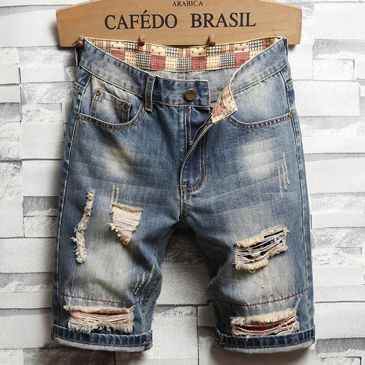 Pantaloncini di jeans strappati da uomo ATREND