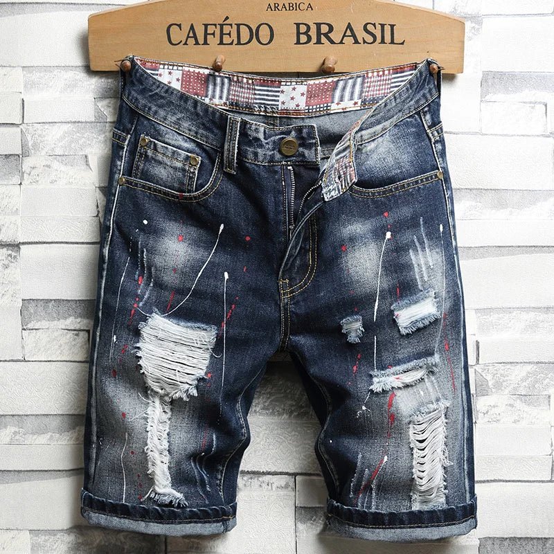 Pantaloncini di jeans strappati da uomo ATREND
