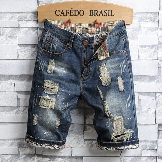 Pantaloncini di jeans strappati da uomo ATREND