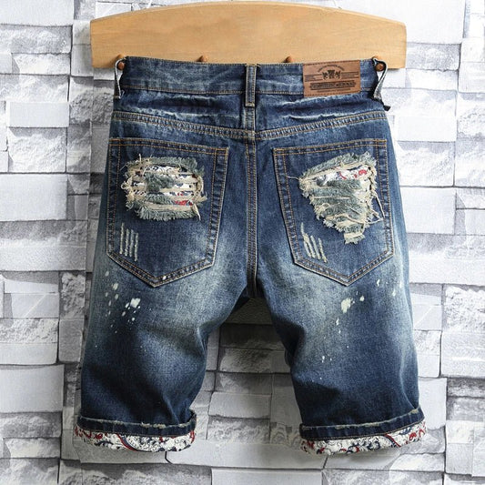 Pantaloncini di jeans strappati da uomo ATREND