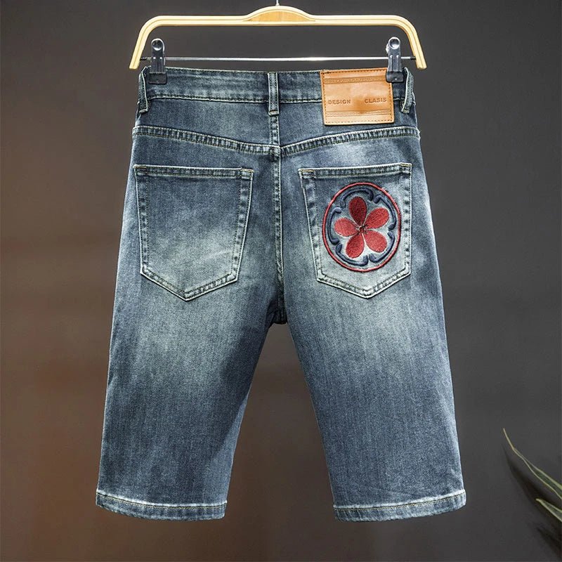 Pantaloncini di jeans vintage con stampa animale da uomo ATREND