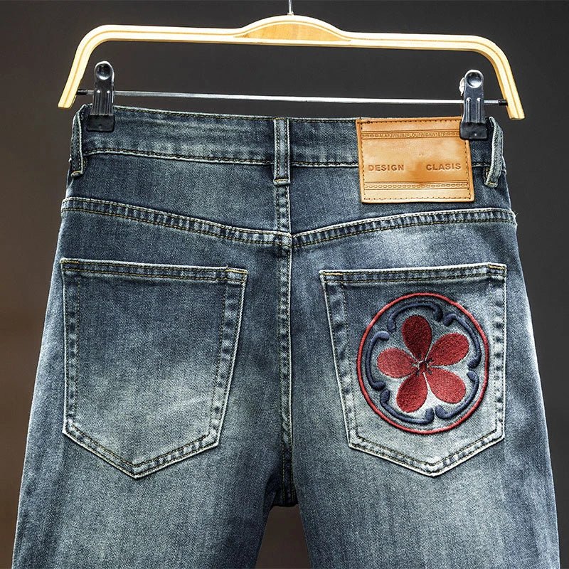 Pantaloncini di jeans vintage con stampa animale da uomo ATREND