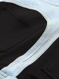 Pantaloni a matita patchwork in denim da donna ATREND
