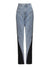Pantaloni a matita patchwork in denim da donna ATREND