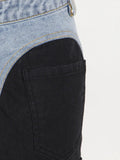 Pantaloni a matita patchwork in denim da donna ATREND