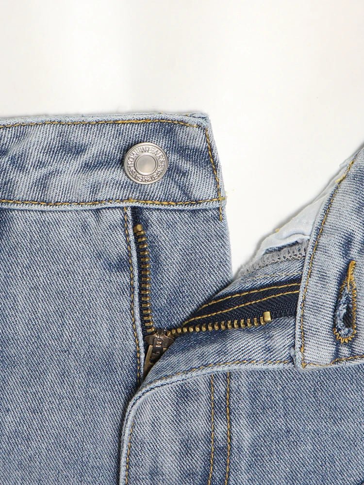 Pantaloni a matita patchwork in denim da donna ATREND