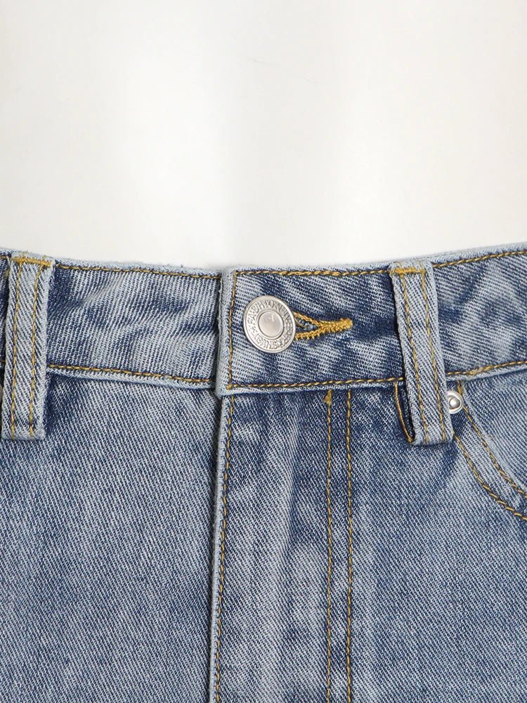 Pantaloni a matita patchwork in denim da donna ATREND