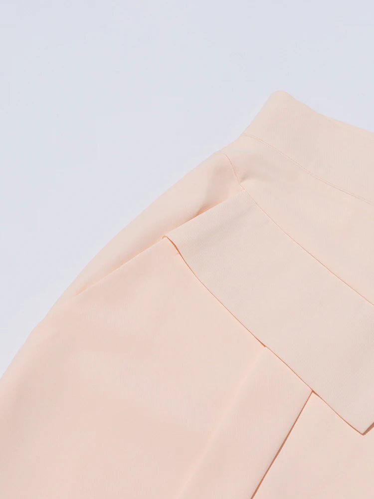 Pantaloni casual a vita alta con tasche a filetto da donna ATREND