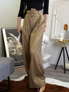 Pantaloni casual a vita con fascia elastica a gamba larga da donna ATREND