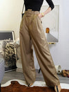 Pantaloni casual a vita con fascia elastica a gamba larga da donna ATREND
