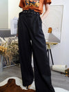 Pantaloni casual a vita con fascia elastica a gamba larga da donna ATREND