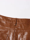 Pantaloni casual multi tasche in pelle PU da donna ATREND