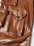 Pantaloni casual multi tasche in pelle PU da donna ATREND