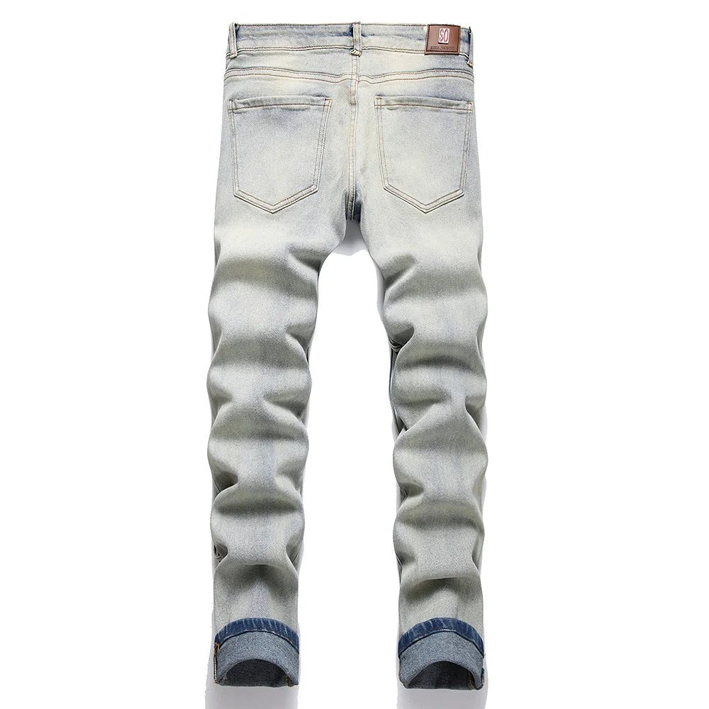 Pantaloni in denim vintage elasticizzato da uomo ATREND