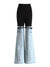 Pantaloni patchwork con denim e cinture sul ginocchio da donna ATREND