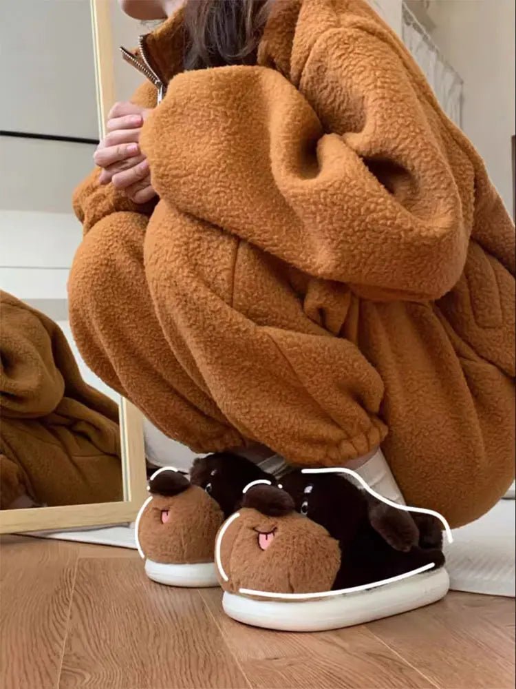 Pantofole in pelo a forma di cane unisex - Ciabatte donna ATREND