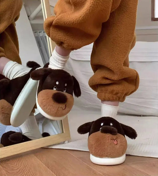 Pantofole in pelo a forma di cane unisex - Ciabatte donna ATREND
