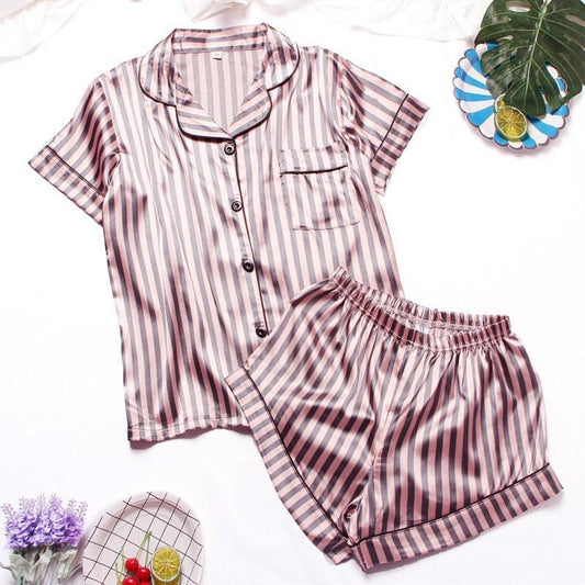 Pigiama camicia & pantaloncini in seta da donna - Pigiama ATREND