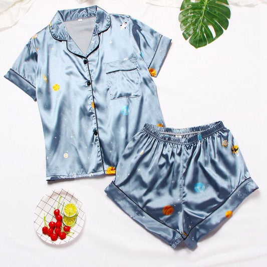 Pigiama camicia & pantaloncini in seta da donna - Pigiama ATREND