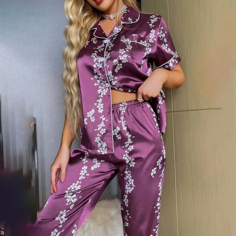 Pigiama camicia & pantaloni in seta da donna - Pigiama ATREND