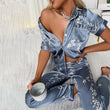 Pigiama camicia & pantaloni in seta da donna - Pigiama ATREND