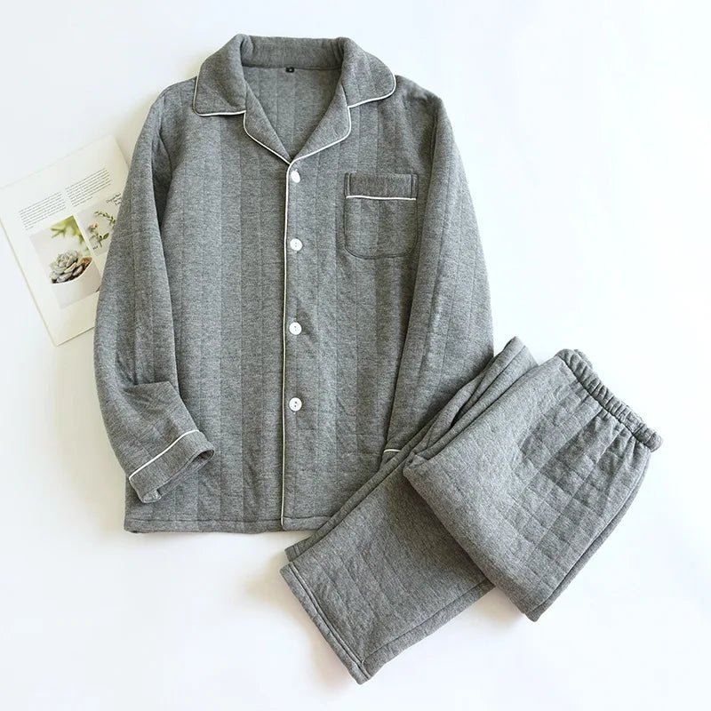Pigiama casual camicia e pantaloni a quadri in cotone unisex - Pigiama unisex ATREND