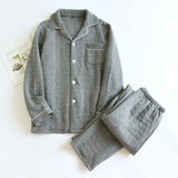 Pigiama casual camicia e pantaloni a quadri in cotone unisex - Pigiama unisex ATREND