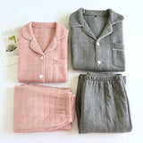 Pigiama casual camicia e pantaloni a quadri in cotone unisex - Pigiama unisex ATREND