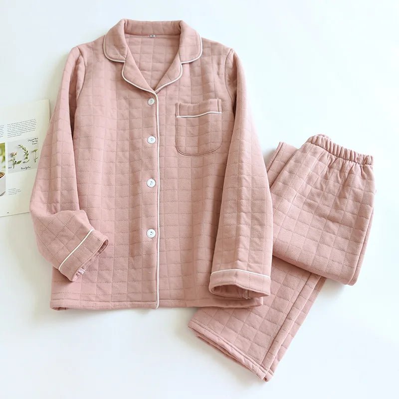 Pigiama casual camicia e pantaloni a quadri in cotone unisex - Pigiama unisex ATREND