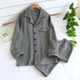 Pigiama casual camicia e pantaloni in cotone con bordo a contrasto unisex - Pigiama unisex ATREND